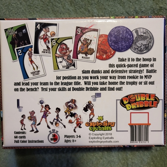 Double Dribble Basketball Card Game Strategy Family Party New Open Box ages 8+ - Picture 4 of 16